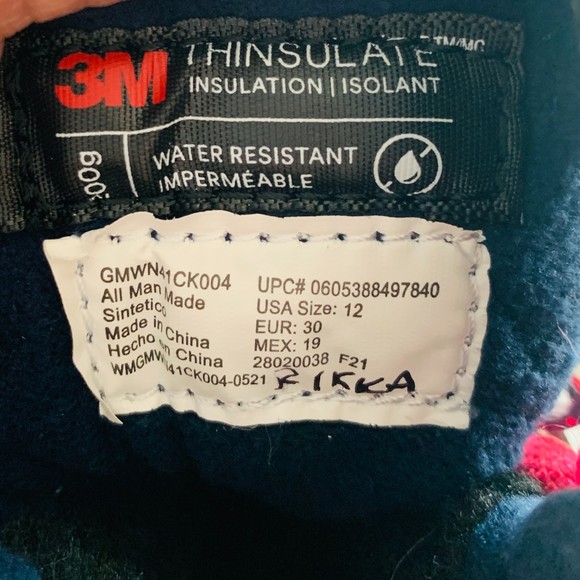 Girl's Size 12 Wonder Nation Insulated Fleece Lined Winter Snow Boots Pink/Navy - Picture 10 of 10